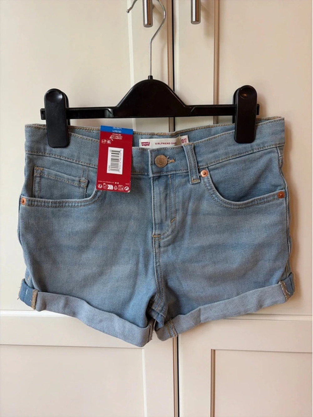 NWT Levi’s Girls Girlfriend Denim Shorts L 10/12 Miami Vices Cuffed
